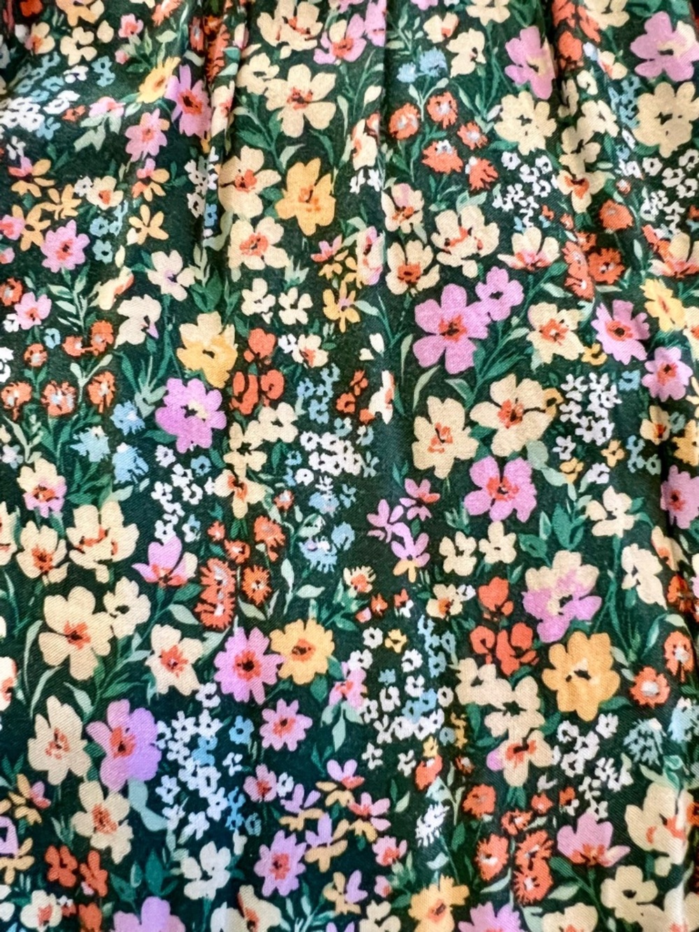 Old Navy Green Floral Midi Dress with Pink and Yellow Accents - Picture 6 of 6